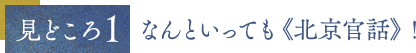 見どころ1 なんといっても《北京官話》！