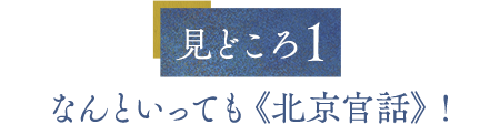 見どころ1 なんといっても《北京官話》！