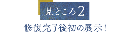 見どころ２ 修復完了後初の展示！